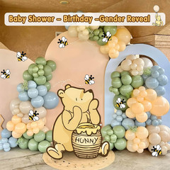 Classic Winnie Bear Baby Shower Birthday Decorations Cutout Large, Neutral Pooh