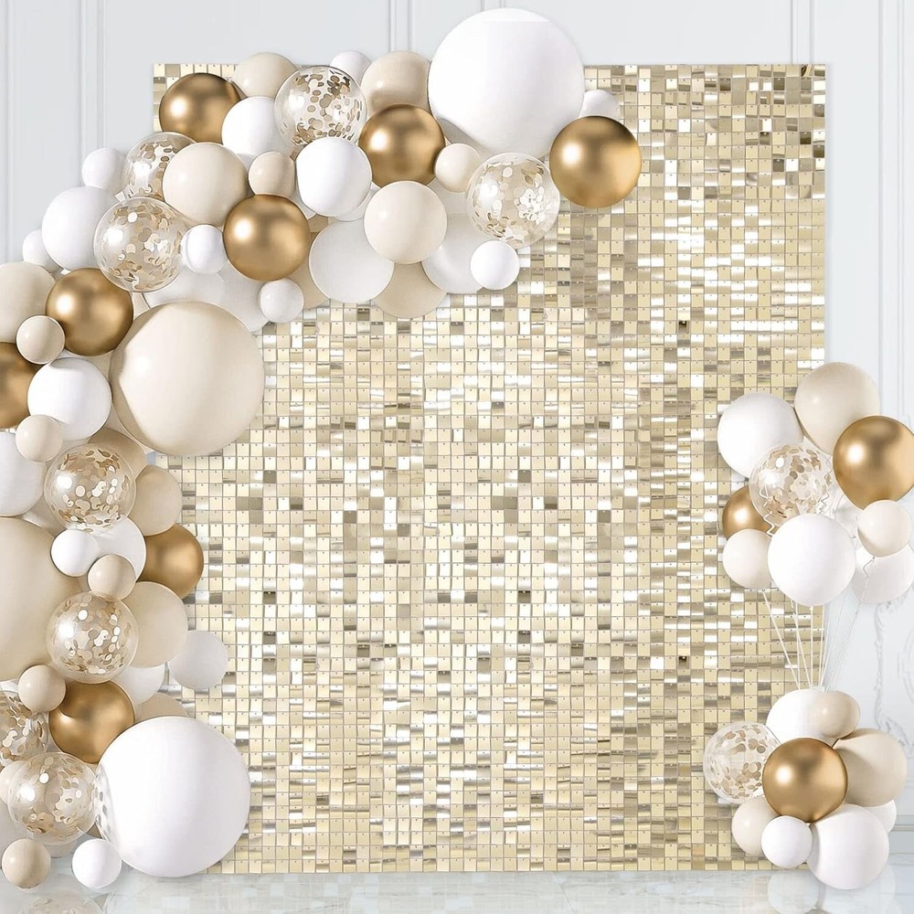 Light Gold Shimmer Wall Backdrop 6ftx4ft Square Sequin 24 sqft NIB