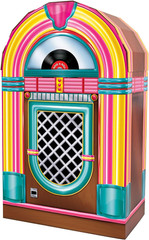 3D Corrugated Cardboard Jukebox Photo Prop, 50S Themed Party Decorations, Rock’N