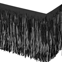 2-Pack 29 x 108 Inch Metallic Foil Fringe Tinsel Table Skirts for Party Events