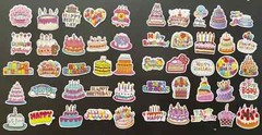 50 Various Happy Birthday Stickers All Different
