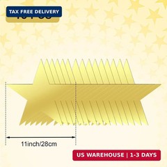 EnioyView 15 PCS 11 Inch Large Gold Star Cutouts Double Printed Paper Stars for