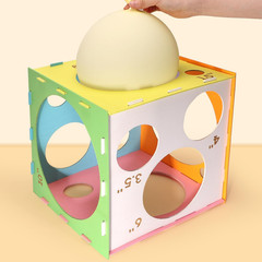 12 Holes Wood Balloon Sizer Cube Box with 200 PCS Balloon Glue Points, Collapsib