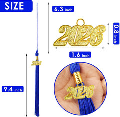 2026 Blue Tassel Graduation – Graduation Tassel with 2026 Gold Year Charms