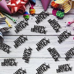 Black Glitter Confetti, 100Pcs Birthday Party Decor, Anniversary Crafts