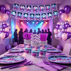 Kpop Birthday Party Decorations Serve 24, 199Pcs K Pop Party Supplies, Dinner Pl