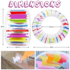 65″ Giant Inflatable Wheel Roller, Colorful Water Rolling Wheel Float for Kid…