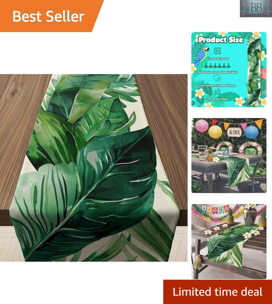 Vibrant 13.8×73 Inch Luau Party Table Runner – Perfect for Tropical Celebrations