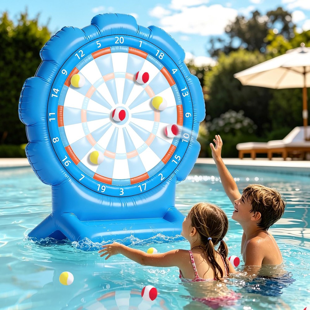 Best Pool Toys Game for Teens, Inflatable Dart Board Toss Pool Games with 10 …