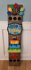 Birthday Interchangeable Porch Leaner – Custom Wooden Front Porch Sign with Swap