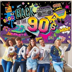 Irenare 85 Pcs 80s 90s 50s Party Decorations 90’s Party Bundle Includes Infla…
