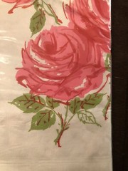Vintage 1970’s Pink Neon Rose Paper Tablecloth 54″x104″ Reeds Rembrandt