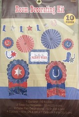 Western Themed Party Supplies~Room Decorating kit Cowboy Boots Stars Bandana