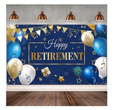 Extra Large Retirement Party Backdrop With Ribbon To Hang Through Metal Grommet