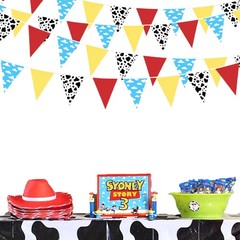 32Ft Cartoon Story Party Decorations Red Blue Yellow Toy Themed Story Fabric …
