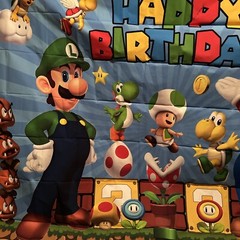 Super Mario And LUIGI Happy Birthday Banners With Party Supplies8’x6’