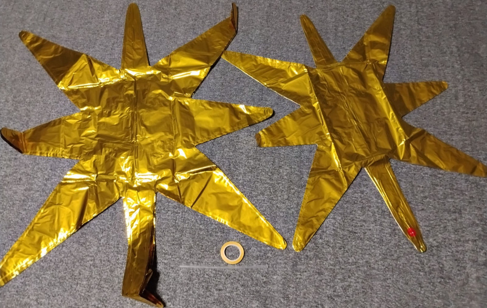 16-Pc Explosion Star Starburst Foil Balloons 8 Point Gold 21″ & 26″ Party Decor