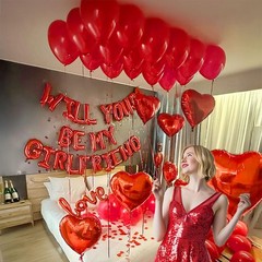 16 Inches Red ‘WILL YOU BE MY GIRLFRIEND’ Confession Letter Balloons with red…