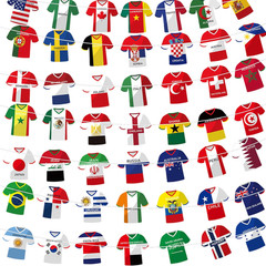 2026 World Cup Soccer Bunting Banner – 50 Pcs International Jersey Shape String