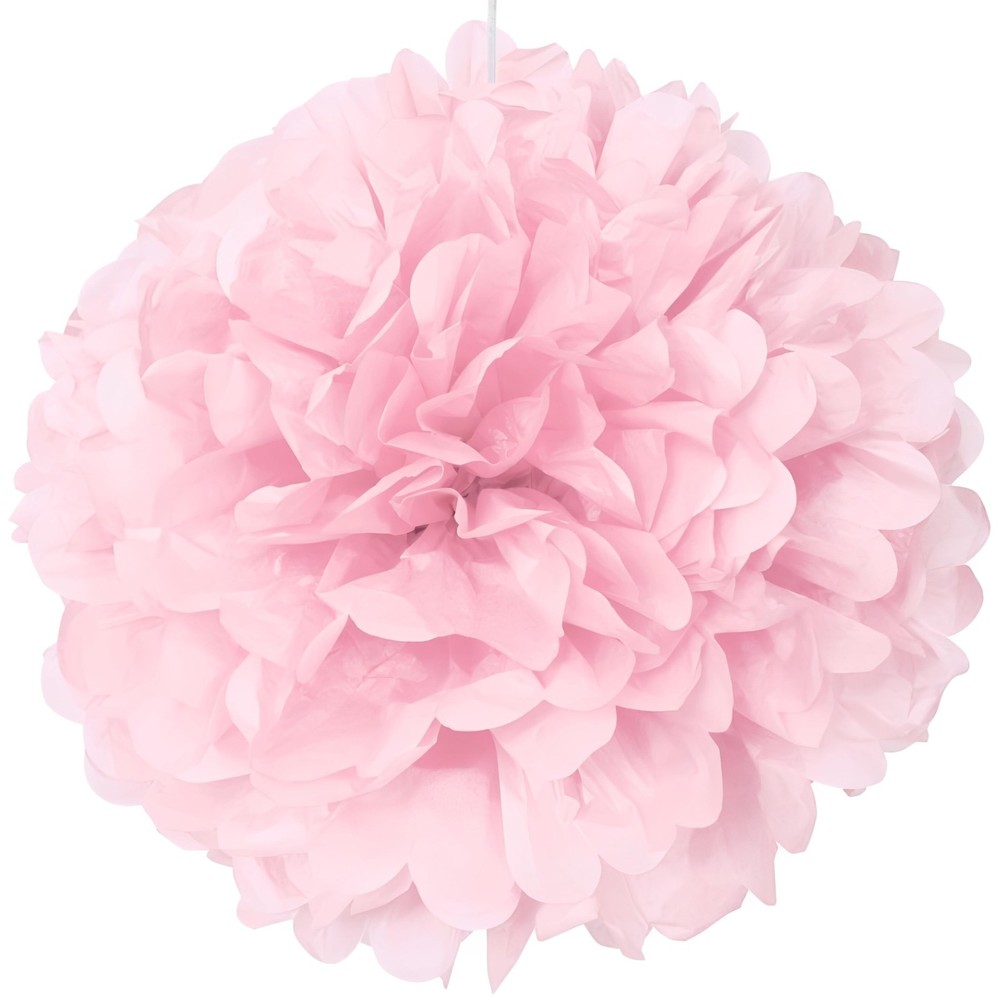 Lovely Pink Solid Hanging Tissue Pom Poms,16″, Elegant & Versatile Decor – Pe…