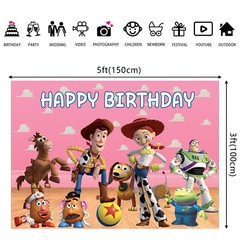 Toy Story Happy Birthday Backdrop Banner Photo Background Party Supplies 5x3ft