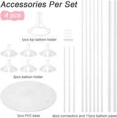 4 Sets Balloon Stand Kit Balloon Sticks with Base for Table, Balloon Stands for