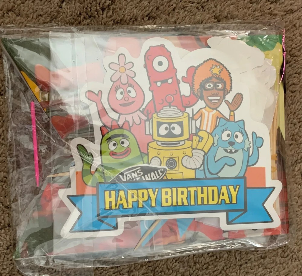 Happy Birthday Decoration Pack includes Banner Cake Sign And toothpick figures