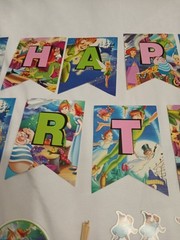 PETER PAN Happy Birthday Party Supplies Banner Cake Topper Cupcake Toppers