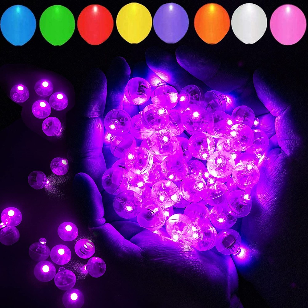 100pcs Pink LED Balloon Light, Mini Tiny Led Light Round Led Ball Lamp for Pa…