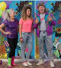I love 80s Party 3pc Backdrop retro theme photo booth fun accessory decor banner
