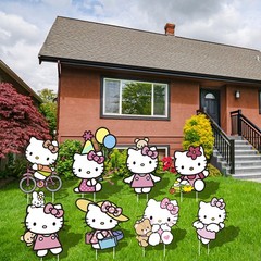 Hello Kitty Themed Yard Signs Party Birthday Outdoor Decorations Stakes Supplies