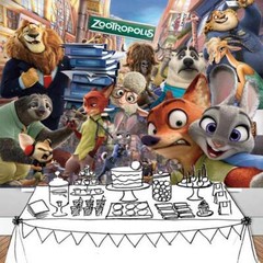 Crazy Zoo Party Decor Birthday Backdrop Banner Background Birthday Gift