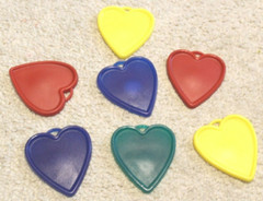 Plastic Heart-shaped Helium Balloon Weights Party Lot of 7 Multi-color
