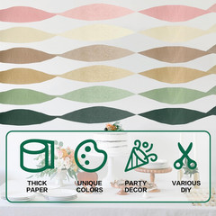 Crepe Paper Streamers Party Decorations – 6 Rolls Grass Green Gold Pink Olive Gr