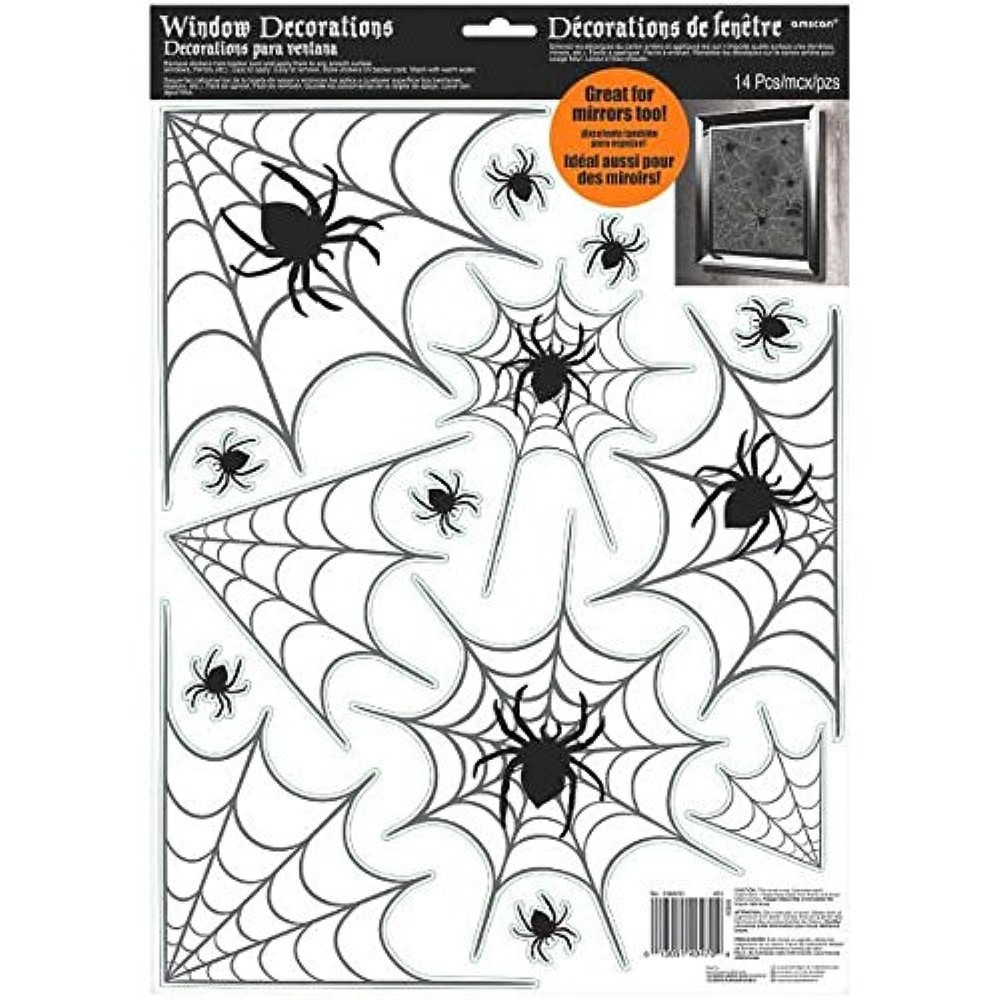 Modern Halloween Haunted Carnival Party Spider Web Vinyl Window Decorations