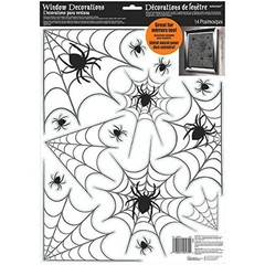 Modern Halloween Haunted Carnival Party Spider Web Vinyl Window Decorations