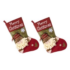 Candy Bag Christmas Socks Hanging Pendant Decorations 2024 New Year Gift Pouch