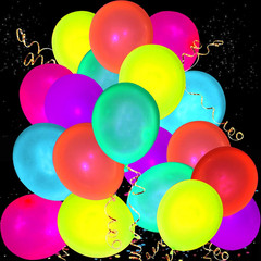 110 Pcs Neon Glow Balloons UV Black Light Party Birthday Fluorescent Decor