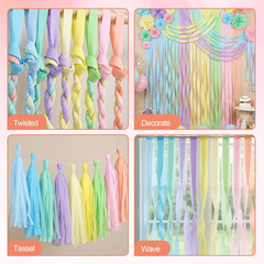 Pastel Crepe Paper Streamers, 9 Rolls 738ft, 1.77 in x 82 ft, Party Decor | 9 Pa