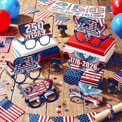 36 Pcs 250th Anniversary Eyeglasses Decorations, Patriotic 4th of July Party…