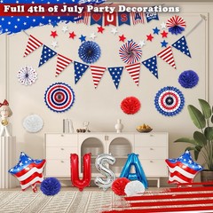 RYAOLFLY America 250 Decorations,4th of July Decorations B Red White Blue