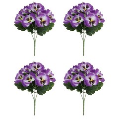 4Pcs Realistic Pansy Flowers for Festive For Home and Wedding Decoration