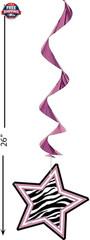 Zebra Passion Pink Hanging Swirl Hanging Decorations (26″, 3Ct) – Eye-Catching