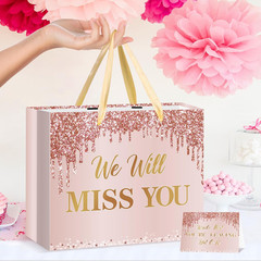 Farewell Going Away Party Decorations Rose Gold We Will Miss You Gift Bags with