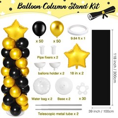 2 Sets of Balloon Column Stand Kit with 2 Star Balloons 100 Latex Balloons 2 …