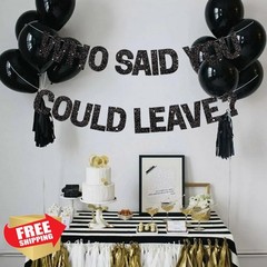 BEISHIDA Glitter Black Retirement Banner