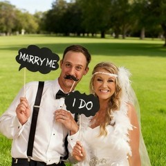 10pcs Black Photo Booth Props Kit for Wedding Birthday Party