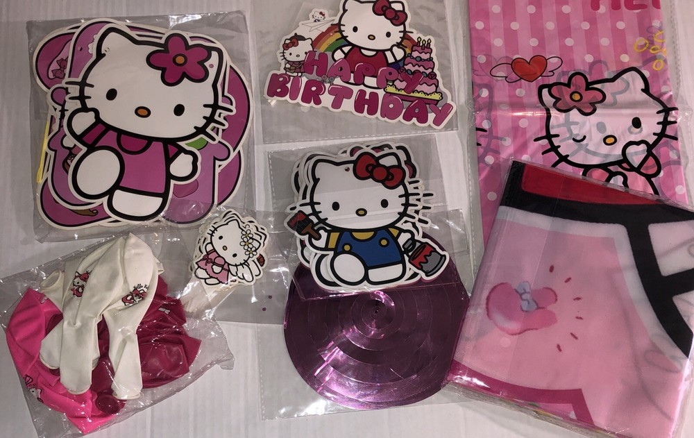Hello Kitty Birthday Supplies Decorations Lot Banner Backdrop Tablecloth Cake To