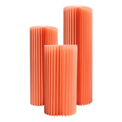 3PCS Thickened Paper& PVC Pink Foldable Paper Columns Display Pedestals Stands