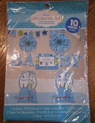 Shower with Love Boy Room Decorating Kit 10 Pieces Garland Paper Fans Cutout